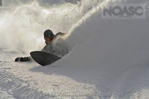 Enjoying the powder snow snowboarding in Niseko